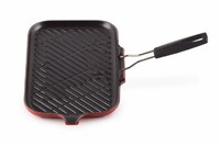 Gril en fonte a poignee repliable Rectangulaire 36 x 20 cm Cerise